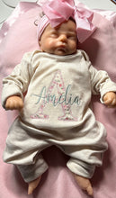 Newborn baby gift new baby monogram romper little girl bring home outfit hospital outfit romper