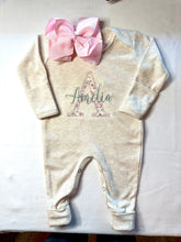 Newborn baby gift new baby monogram romper little girl bring home outfit hospital outfit romper