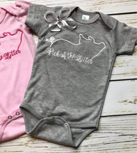 Newborn pig baby outfit, new baby girl pick of the litter baby shirt, newborn pig baby shirt, new baby boy outfit