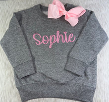 Girls monogrammed sweatshirt embroidered Name  Toddler monogrammed shirt